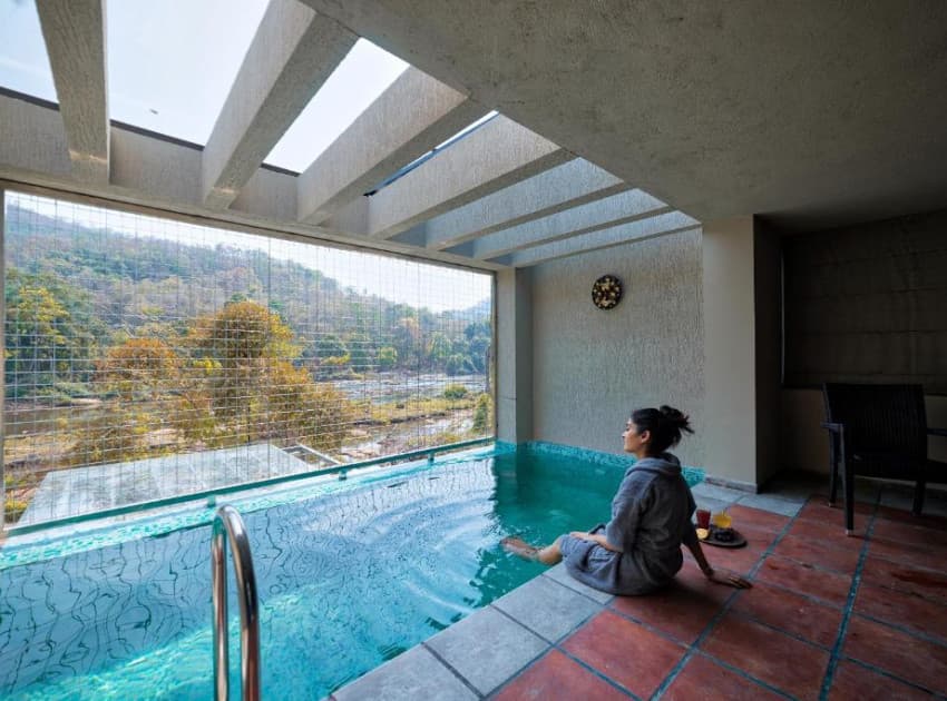 Book Premium Waterfront Villa With Private Pool room in Athirapally